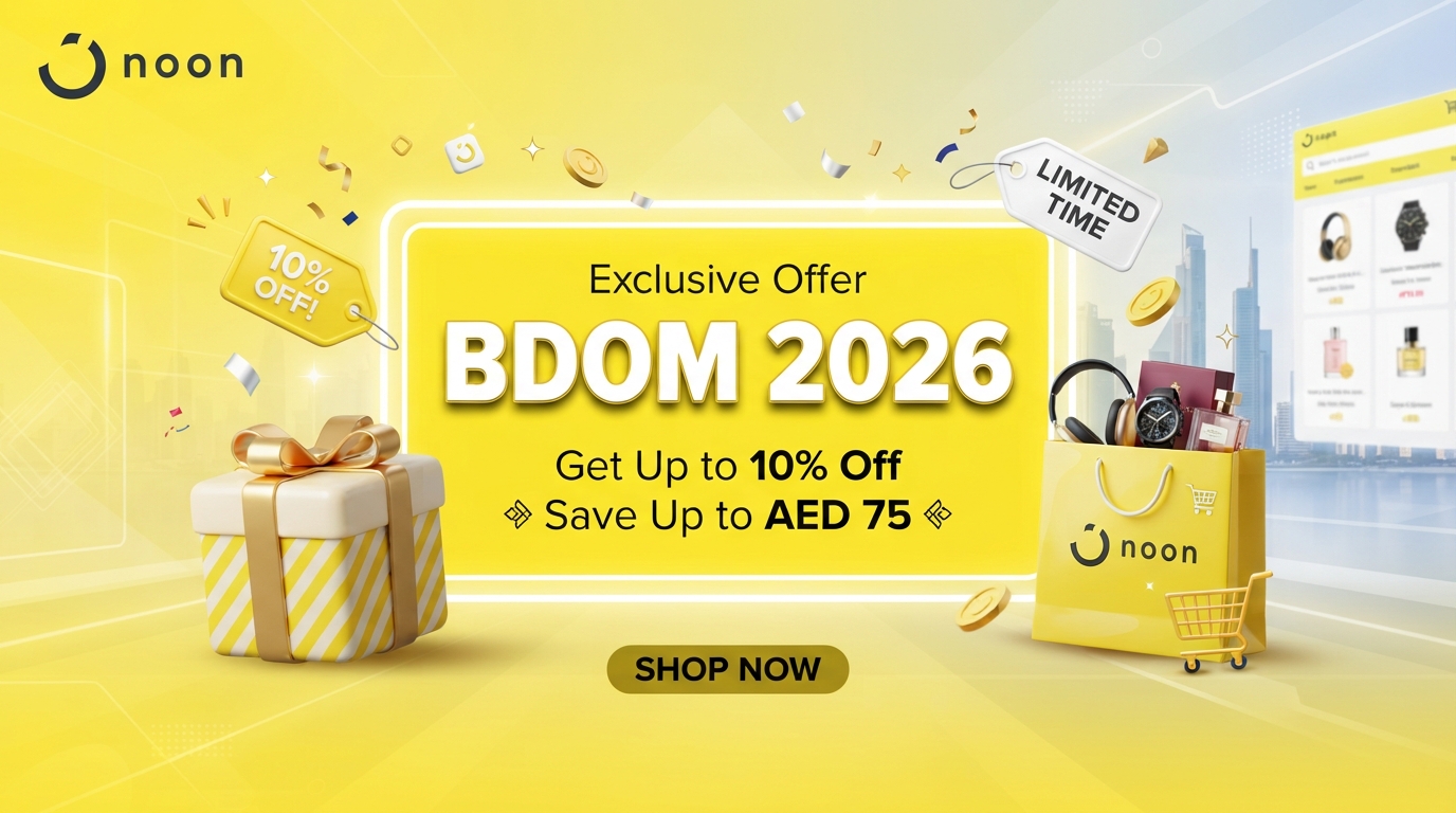 Noon Discount Code BDOM 2026 | Get Up to 10% Off and Save Up to AED 75