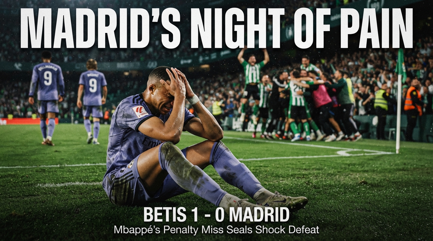 ريال مدريد يسقط أمام بيتيس 1-0.. ليلة مؤلمة ومبابي يهدر ركلة التعادل