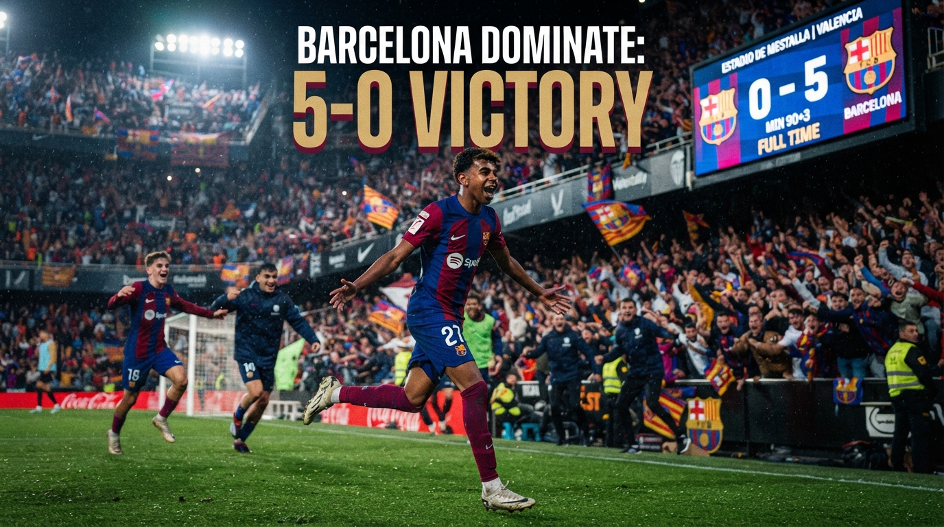 Barcelona Thrash Valencia 5-0: Lamine Yamal Shines in Dominant LaLiga Win