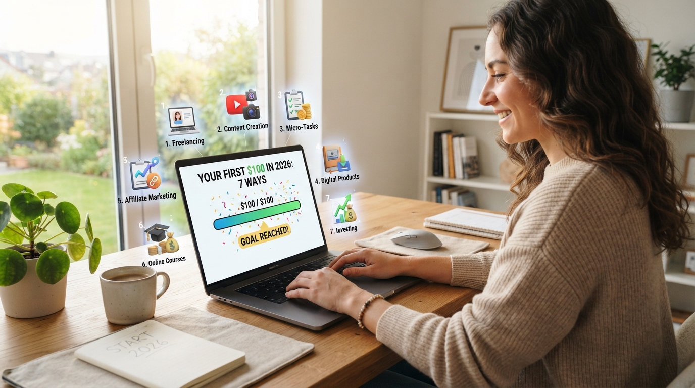 How to Make Your First $100 Online in 2026: 7 Realistic Ways for Beginners
