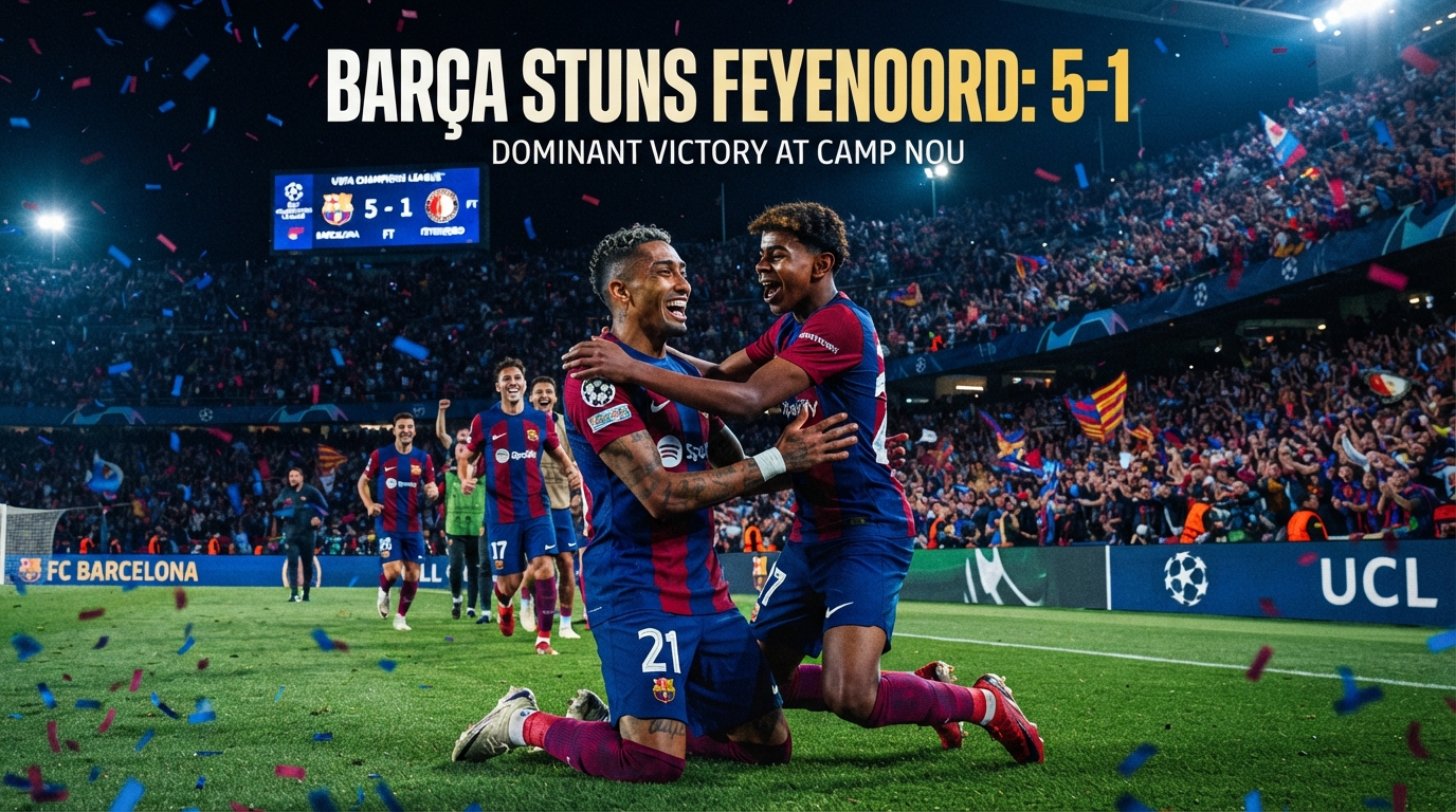 Barcelona 5-1 Feyenoord: Raphinha and Lamine Yamal Lead a Stunning Champions League Start