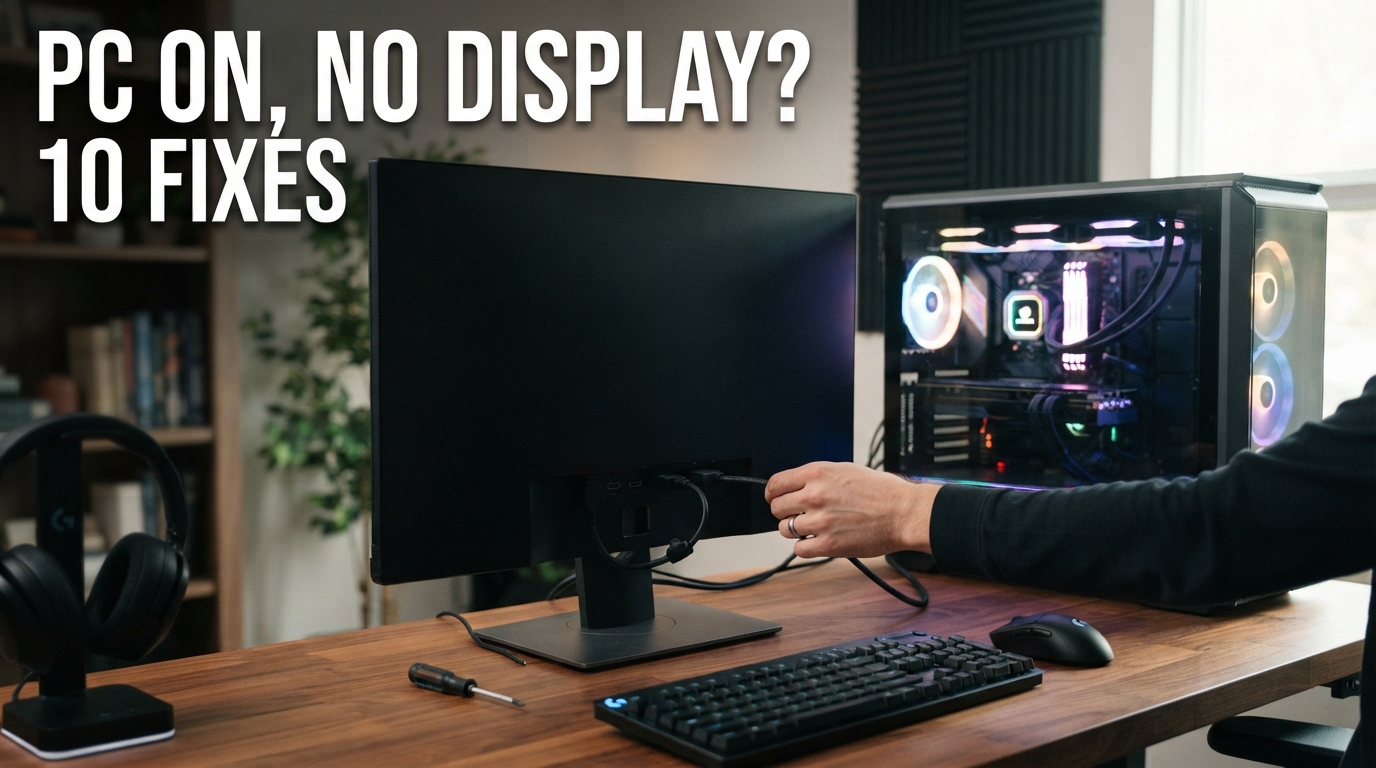 PC Turns On but No Display? 10 Fixes for a Black Screen Before You Pay for Repair